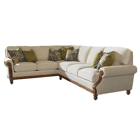 West Shore LAF Corner Sectional Sofa with Tropical Accents
